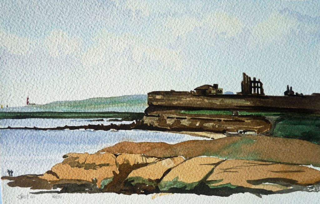 Tynemouth Skyline, Water Colour by Brenda Ord
