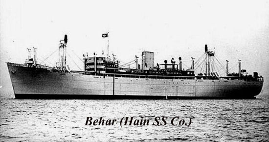 HMS President III M.V.Behar was lost at sea on Sunday 19th of March 1944