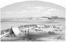 Alum Bagh, from the advance 24-pounder Battery Picket, a lithograph by Sir D. S. Dodgson. 