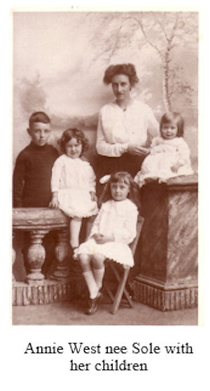 Annie West nee Sole with her children