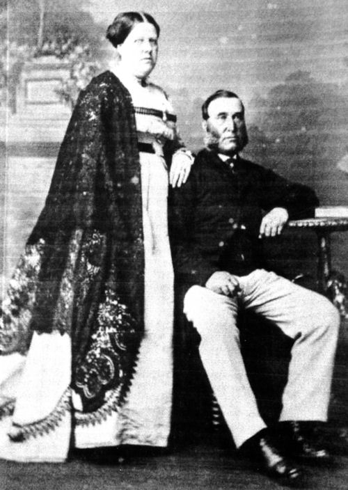 Photo taken in the studio of Wood Burville, 45 Brompton Road, London. Possibly taken to mark the marriage of George and Selina in 1866? George's nephew Wood was a Witness at the Marriage.