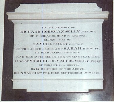 Richard Horsman Solly memorial