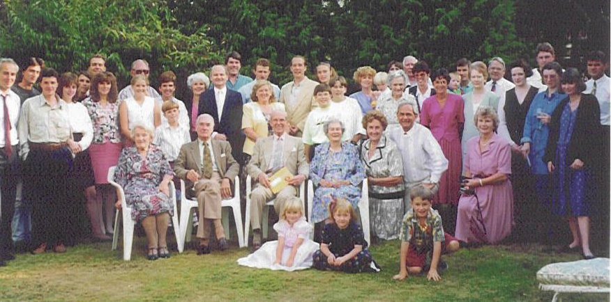 Soles and descendants gathered together to celebrate the Diamond Wedding Anniversary of Victoria (nee Sole) and Ernie Kemp. They married in Edmonton on 2nd September 1933.