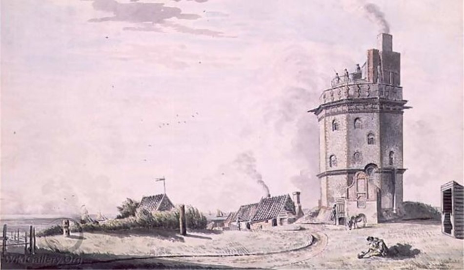 The North Foreland light painted by Heironymous Grimm about 1760