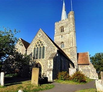 St Nicholas Ash, where Isabel(le) married John Rigden. Image with permission of church
