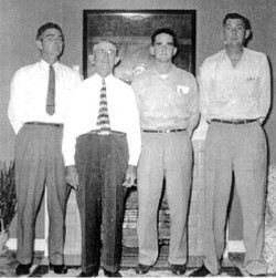 Horace Sewell and his three sons in the 1960s