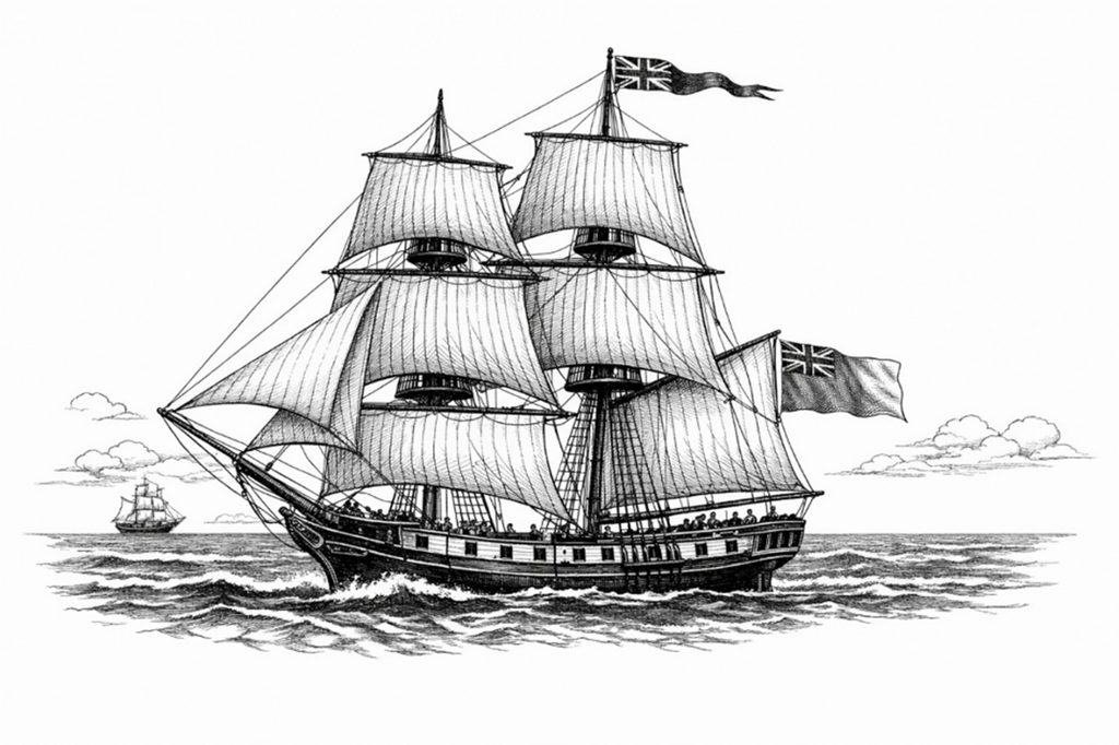 A typical brigantine of the same size and build as the William & Susannah