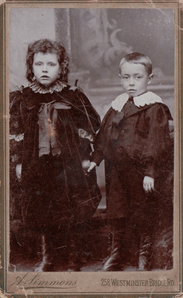 Frank Charles Sewell (1894-1970) and his half sister (Vida Edith Willis Smith/Sewell (1888-1963) taken in about 1898/9.