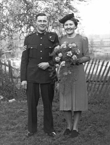 Peter and Kathleen Saul on their wedding day