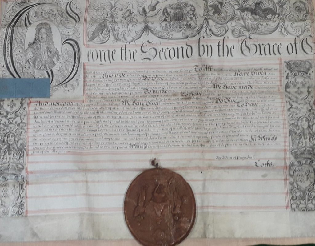 Royal warrant confirming W H Solly as Collector of Customs at Sandwich in 1737