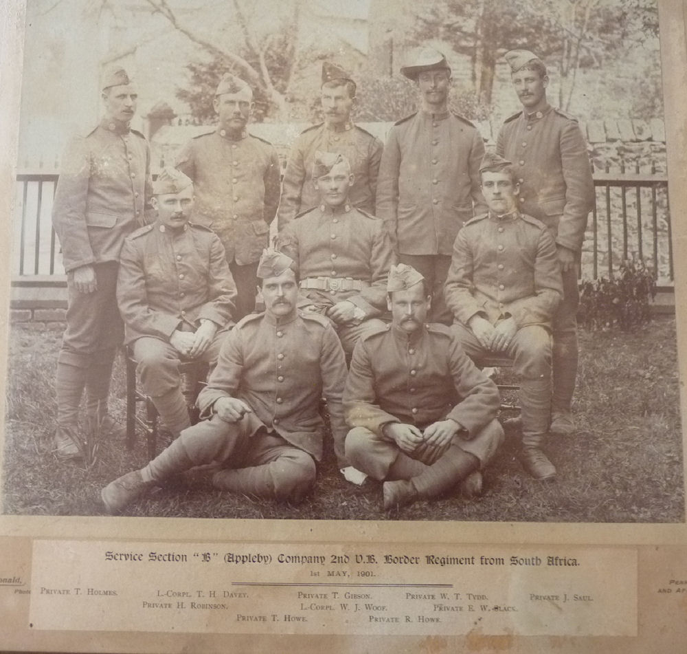 Service Section ‘B (Appleby) Company 2nd V.B. Border Regiment from South Africa. 1st May 1901